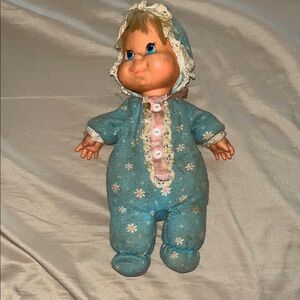 Vintage Blue Floral Doll